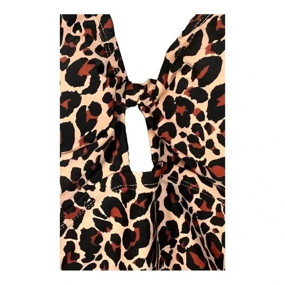 Kona Sol‎ Leopard Animal Print Halter One Piece Swimsuit Women's Plus Size 18W - Picture 4 of 11